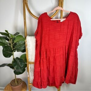 A Beautiful Soul Red Tiered Dress sz 3x